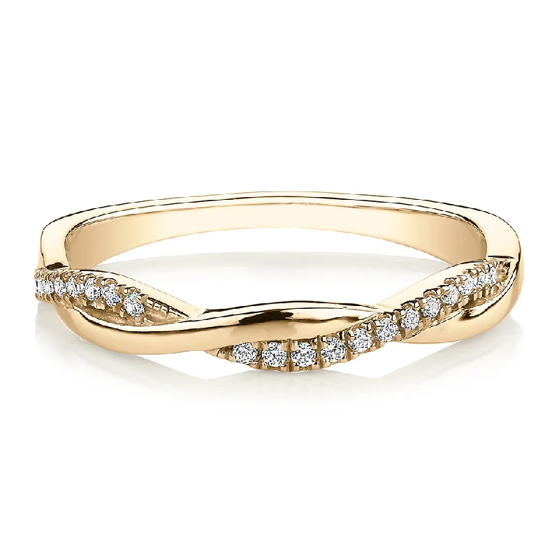 Fashion Rings for Teens-Round Brilliant wedding or eternity band in 14 carat yellow gold