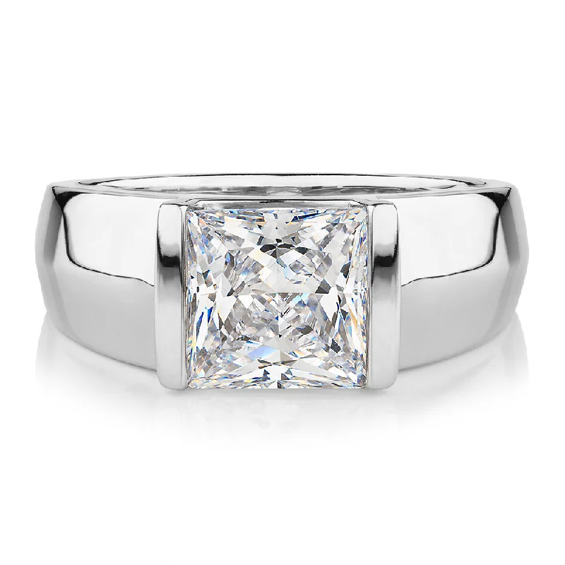 Stunning Diamond Rings-Dress ring with 3.67 carats* of diamond simulants in sterling silver