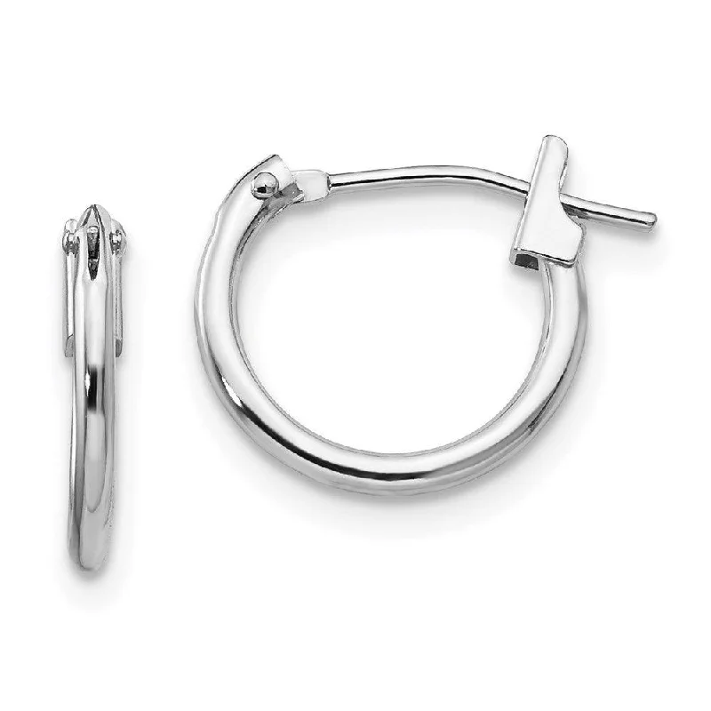 Simple Silver Earrings-Madi K Kid's 14k White Gold  1.25mm Hoop Earrings