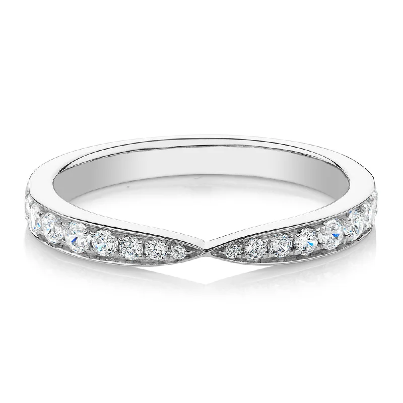 Designer Wedding Rings-Round Brilliant wedding or eternity band with 0.75 carats* of diamond simulants in 10 carat white gold