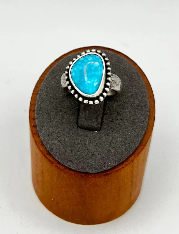 Titanium Wedding Rings-Ring- Nomad Electric Kingman Turquoise