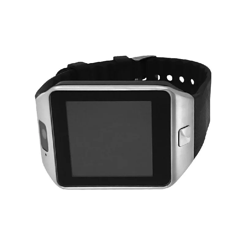 Custom Engraved Luxury Watches-Smart Watch Silver Case Black Band