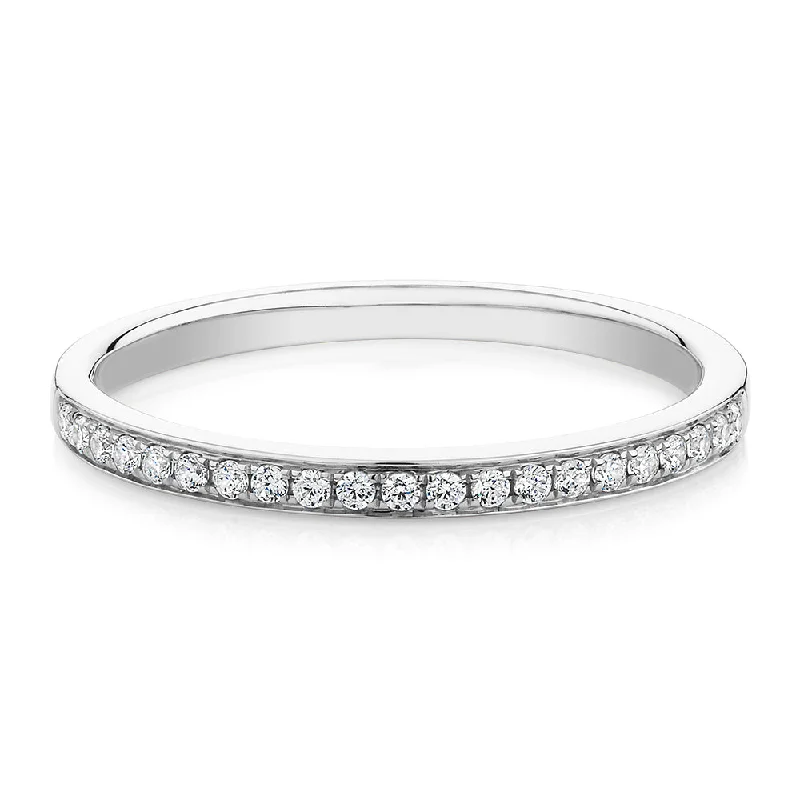 Stylish Wedding Rings for Brides-Round Brilliant wedding or eternity band in 14 carat white gold