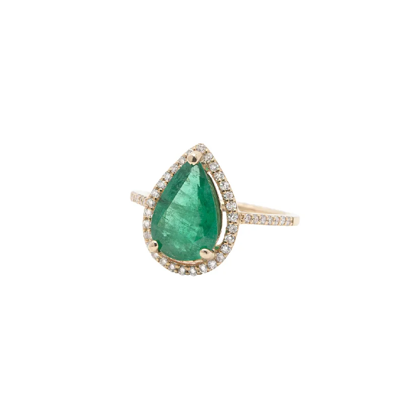 Birthstone Rings for Women-Emerald Nectar & Diamond Ring