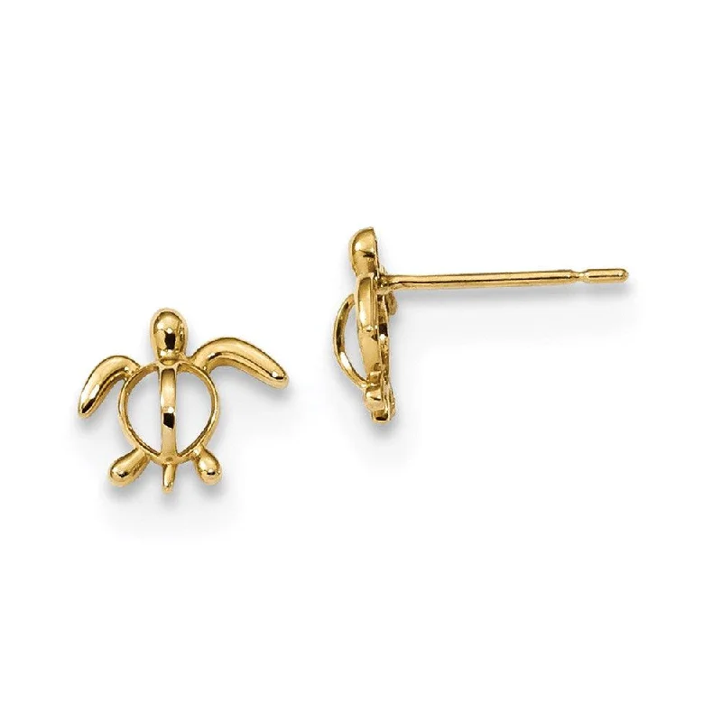 Long Silver Earrings-Madi K Kid's 14k   Sea Turtle Post Earrings