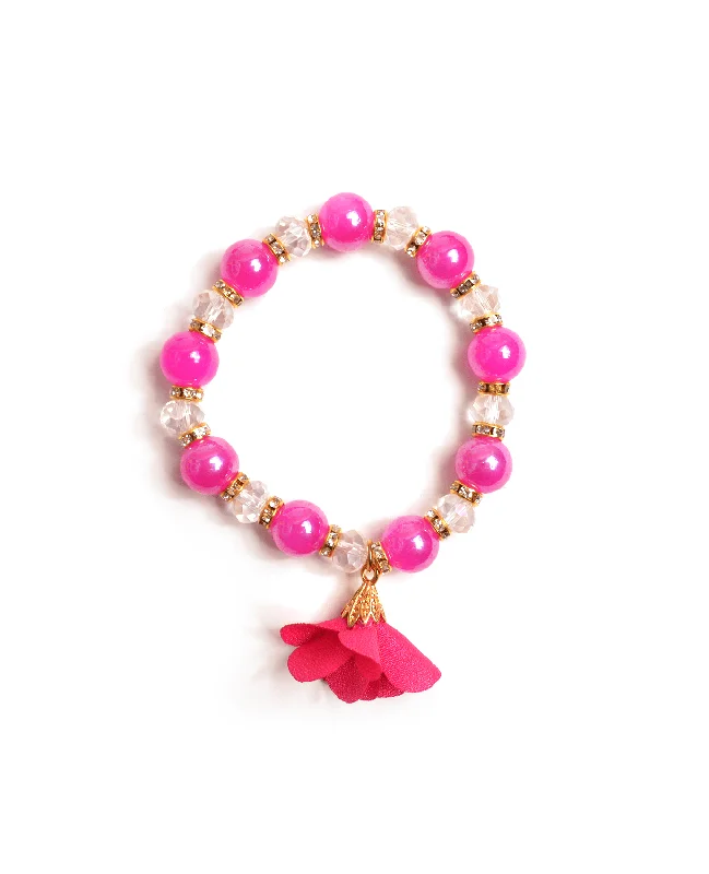 Rose Gold Tennis Bracelets-Flower Charm Bracelet