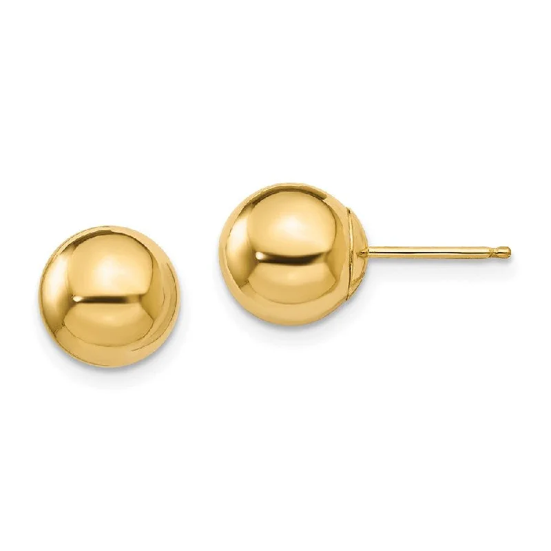 Antique Gold Earrings-Madi K Kid's 14k  Polished 8mm Ball Post Earrings