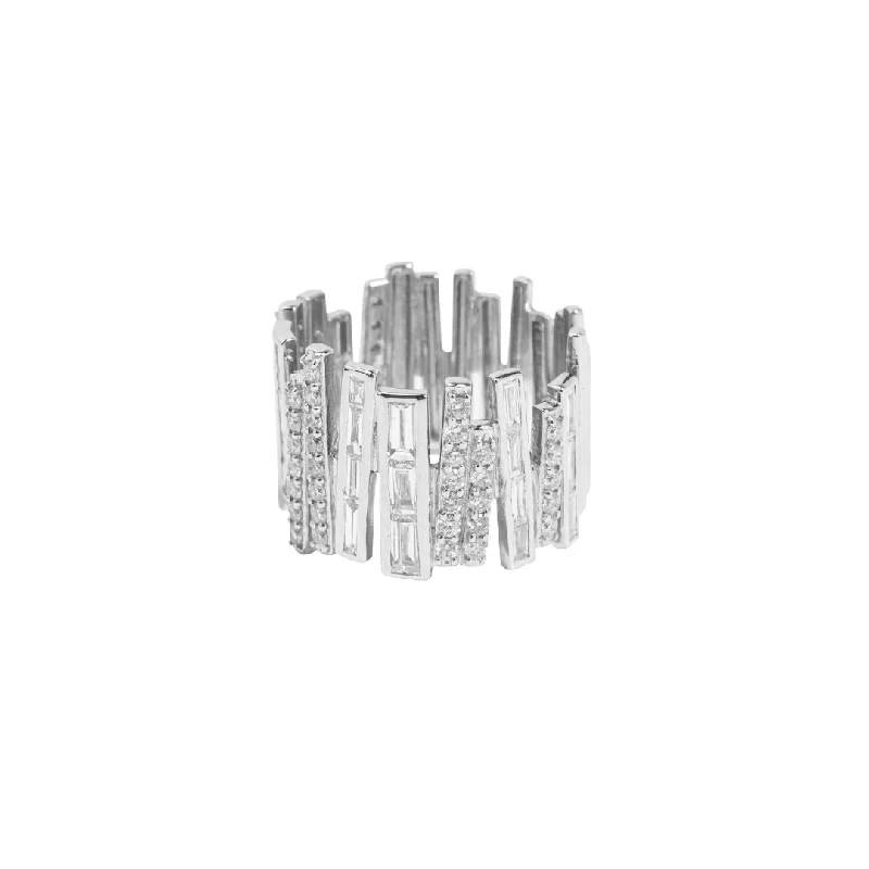 Men's Wedding Rings-Diamond Snow of the Andes White Gold Ring