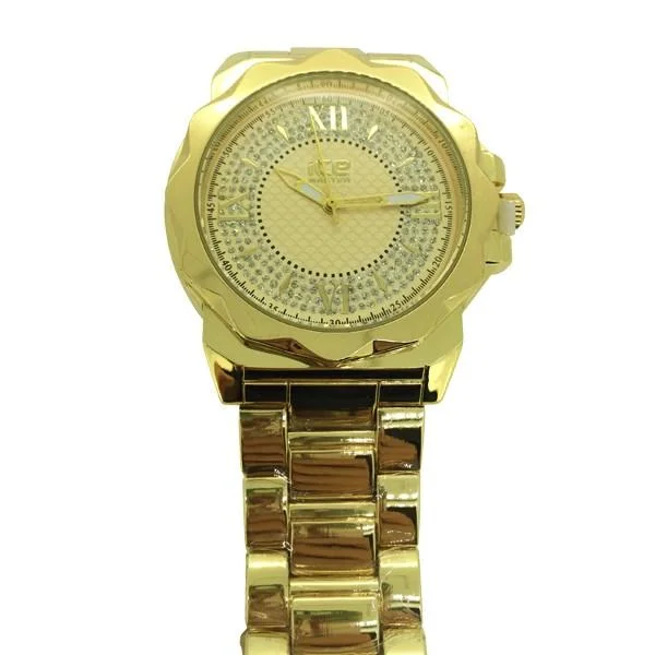 Designer Watches for Women-Gold Unique Bezel Fashion Hip Hop Watch