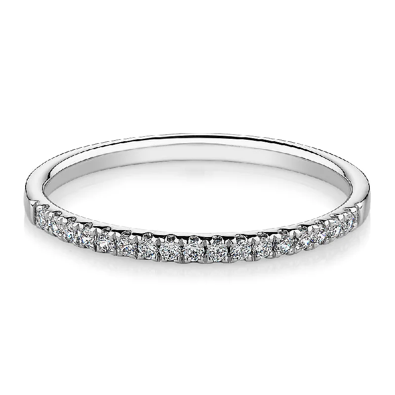 Statement Rings for Women-Wedding or eternity band in 14 carat white gold