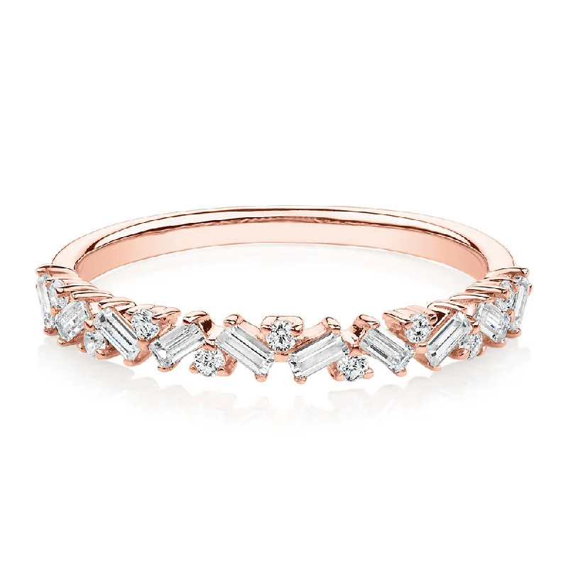 Modern Engagement Rings-Dress ring with 0.56 carats* of diamond simulants in 10 carat rose gold