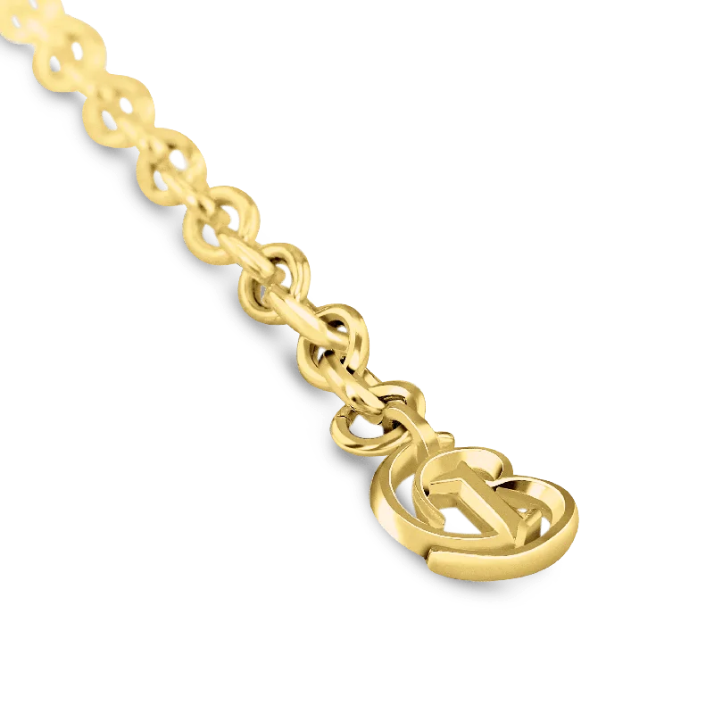 Simple Gold Bangles-CB Charm Bracelet - 9ct Yellow Gold