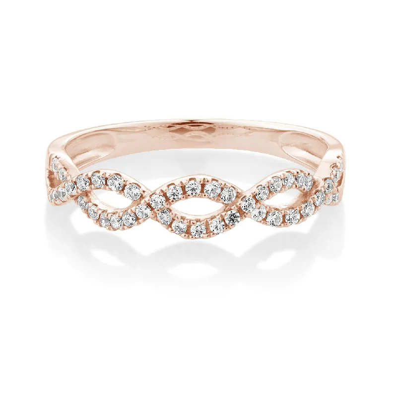 Vintage Wedding Rings-Wedding or eternity band in 10 carat rose gold