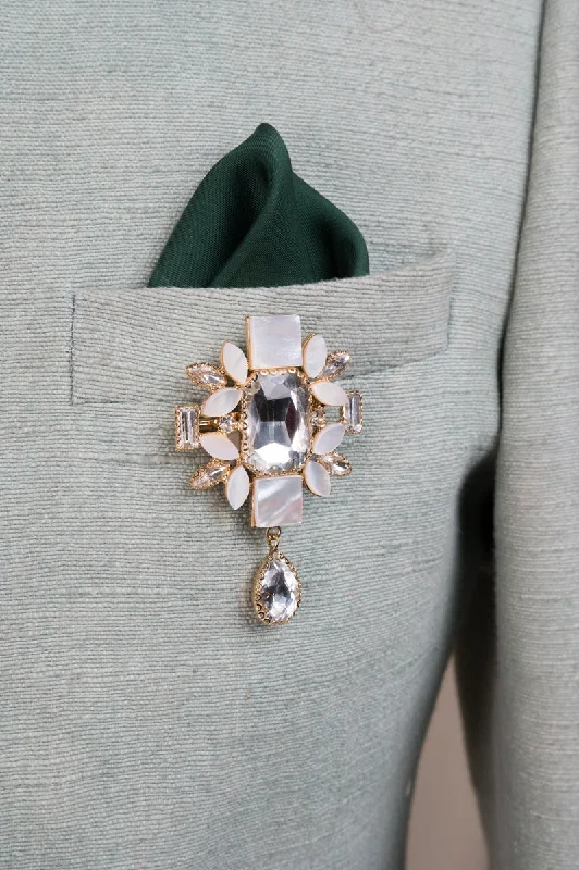 Rose Gold Brooch-Mother Of Pearl Brooch