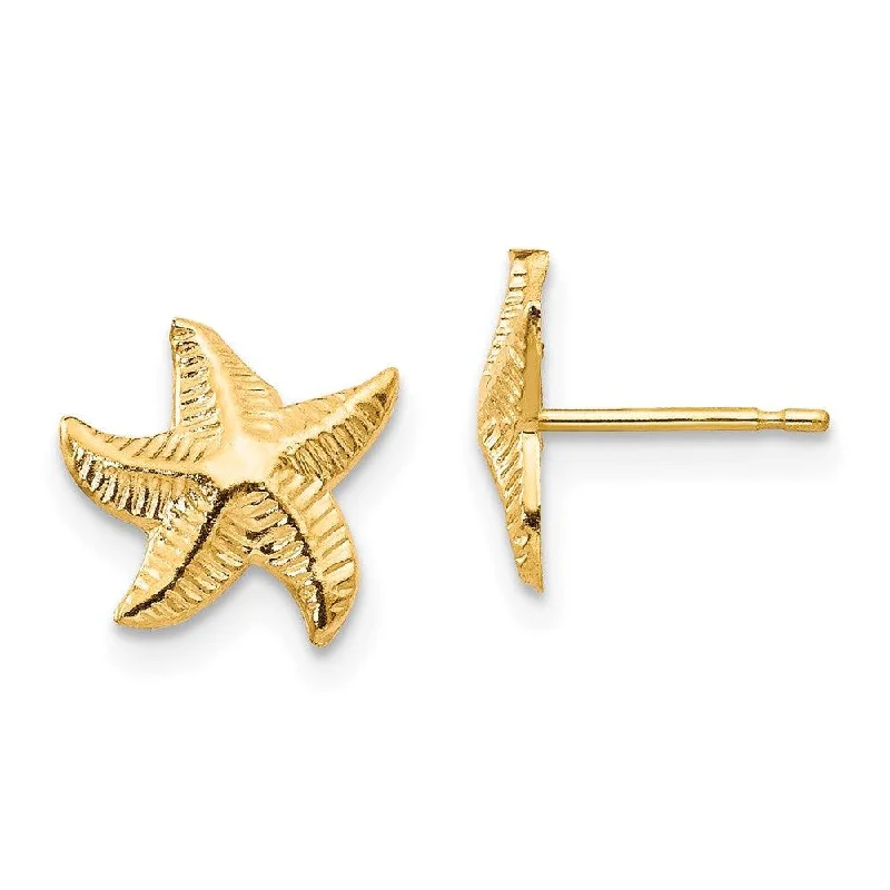 Gold Hoop Earrings for Women-Madi K Kid's 14k  Starfish Post Earrings