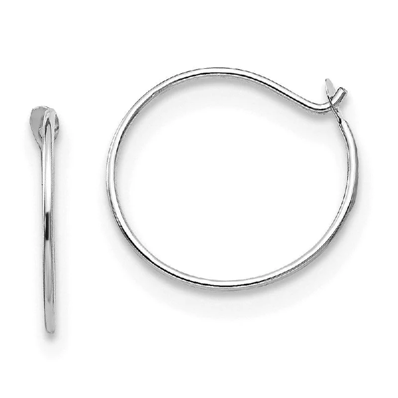 Handcrafted Silver Earrings-Madi K Kid's 14k White Gold  Sm. Endless Hoop Earrings