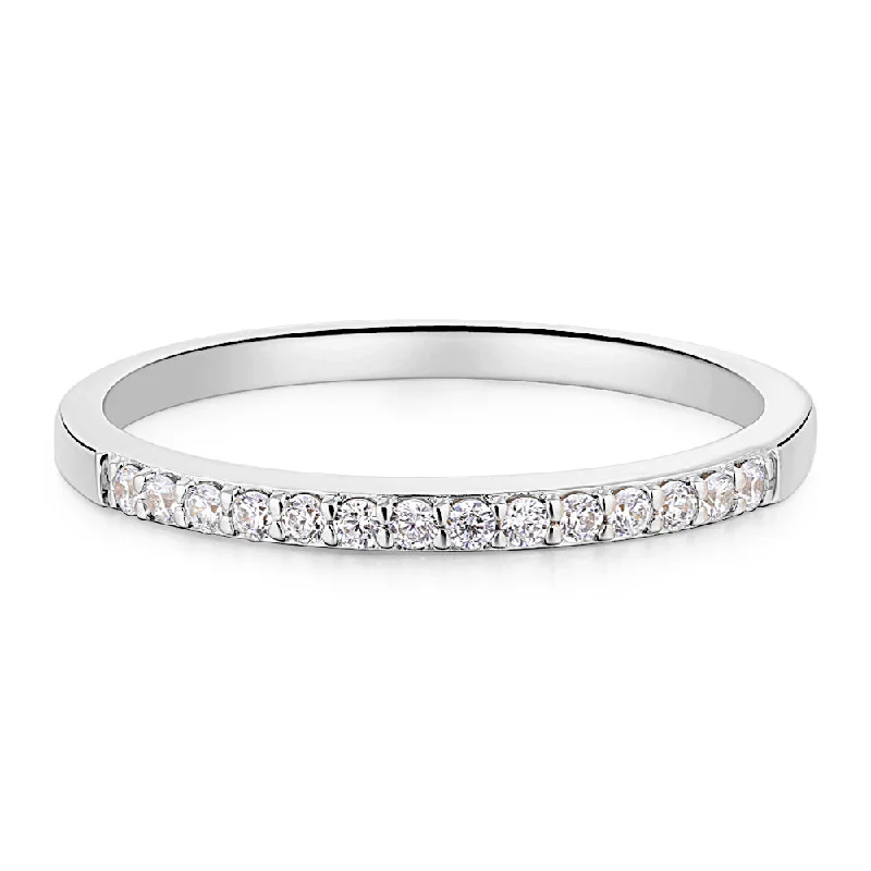 Unique Vintage Wedding Rings-Wedding or eternity band in 14 carat white gold