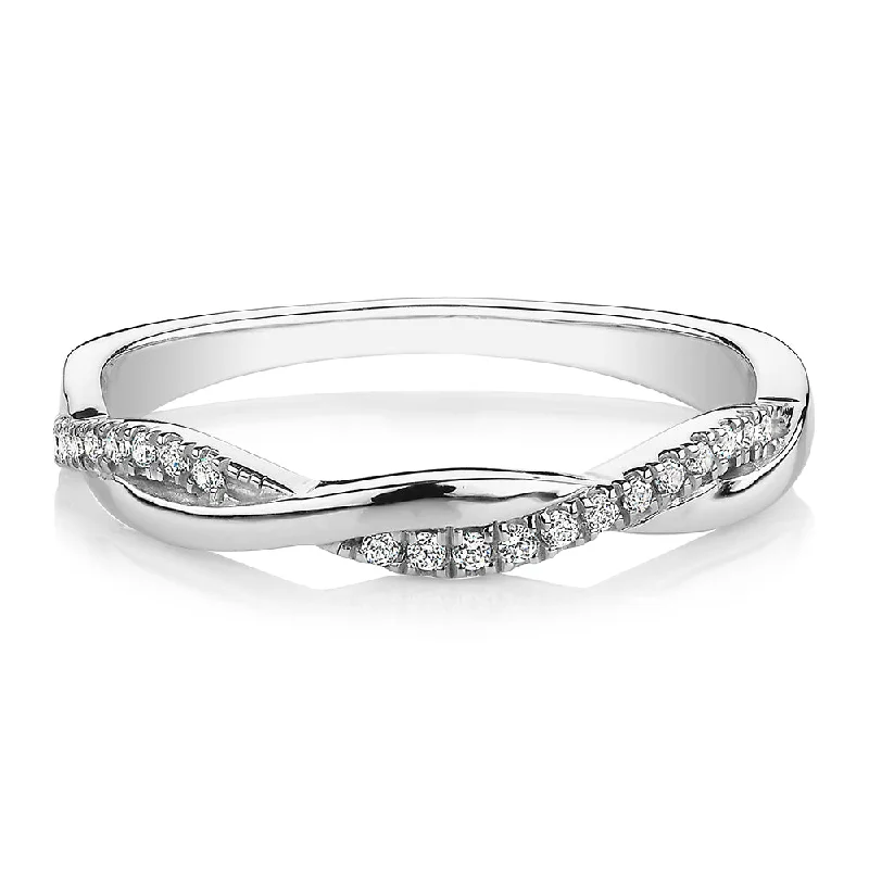 Customized Gold Rings-Round Brilliant wedding or eternity band in 14 carat white gold