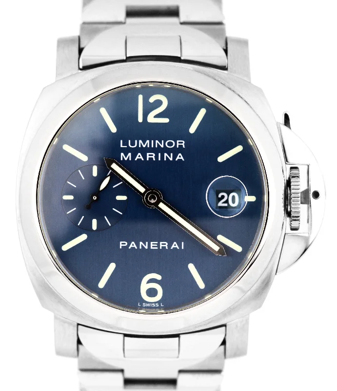 Men’s Casual Digital Watches-Panerai PAM 120 40mm Luminor Marina Firenze 1860 Stainless Blue Watch PAM00120