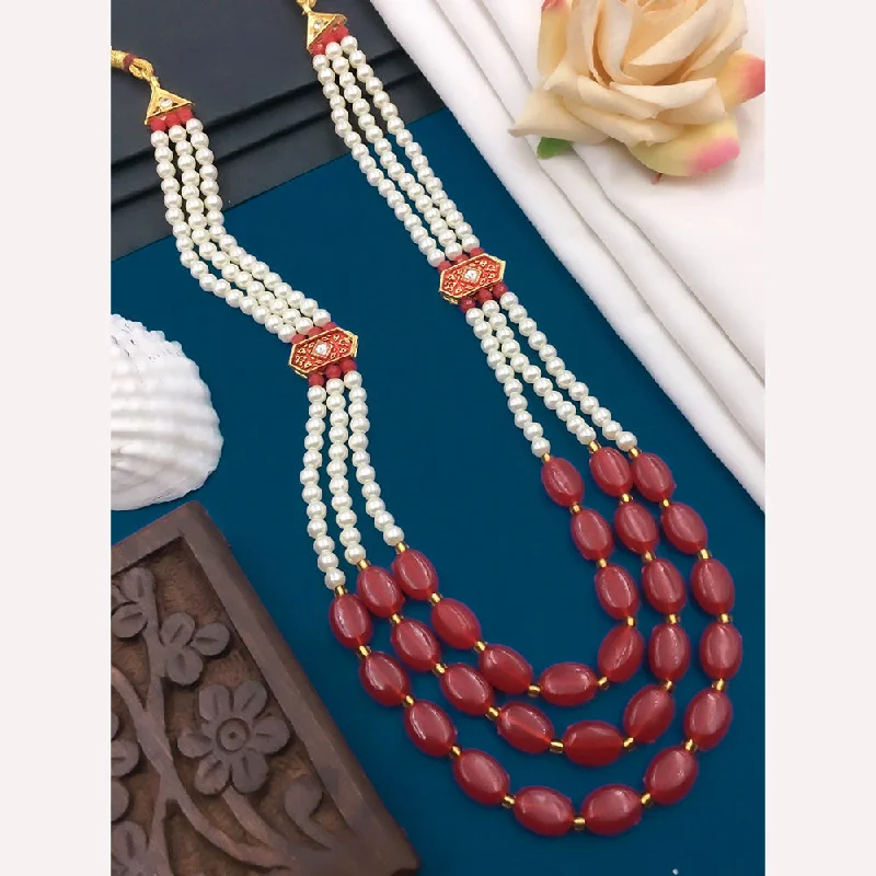 Artistic Necklaces for Women-Shree Jai Sai Art Pearls and Beads Long Necklace Set