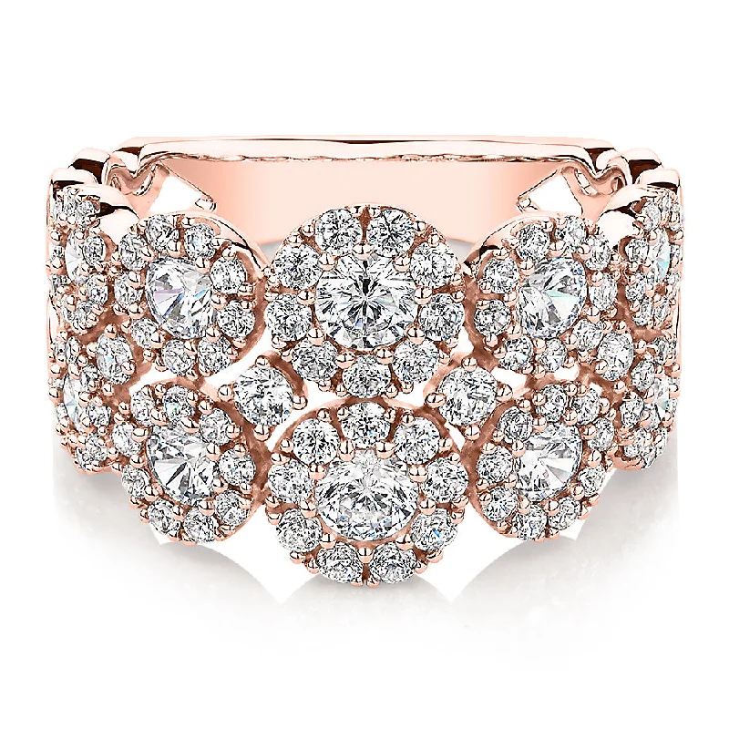 Custom Name Rings-Celeste Dress ring with 1.87 carats* of diamond simulants in 10 carat rose gold