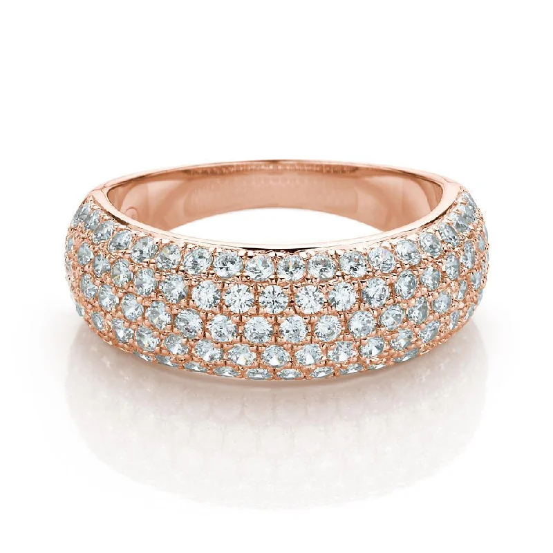 Vintage Engagement Rings-Dress ring with 1.4 carats* of diamond simulants in 10 carat rose gold