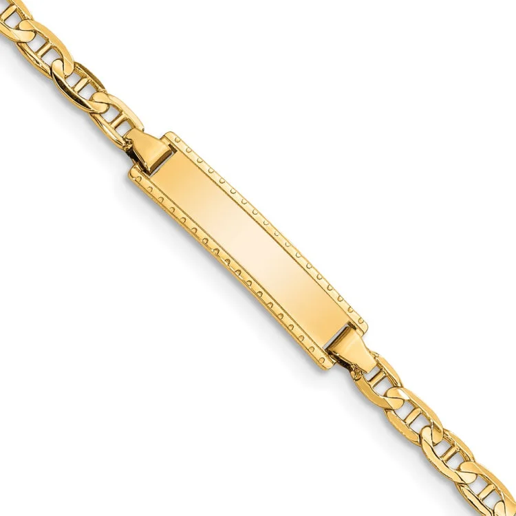 Fashionable Layered Bracelets-14k Children's Anchor Link ID Bracelet