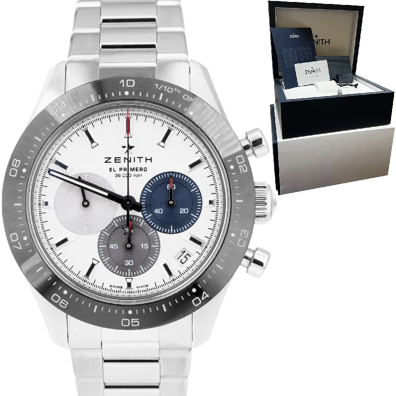 Elegant Silver Watches for Women-Zenith El Primero Chronomaster Sport White Panda Watch 03.3100.3600/69.M3100 B+P