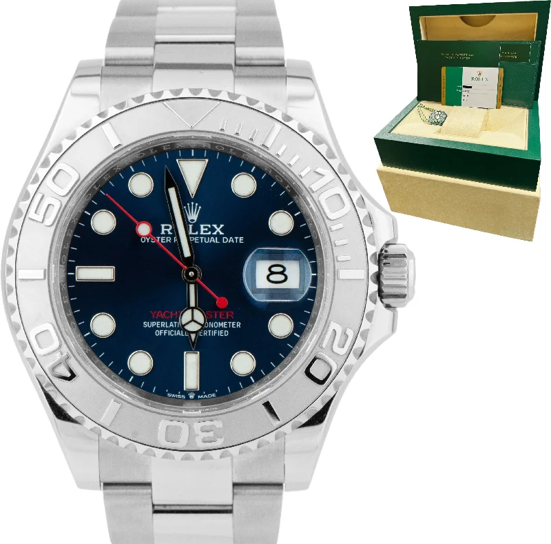 Trendy Mesh Band Watches-Rolex Yacht-Master 40mm Blue Stainless Steel Oyster Dive Watch 126622 BOX CARD