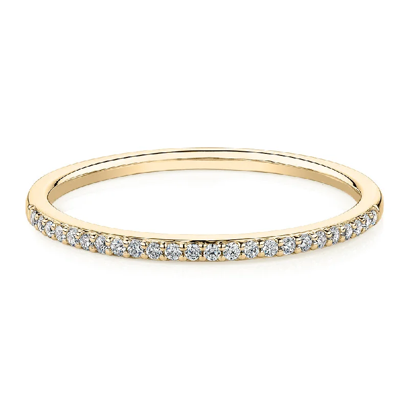 Fashionable Cocktail Rings-Round Brilliant wedding or eternity band in 10 carat yellow gold