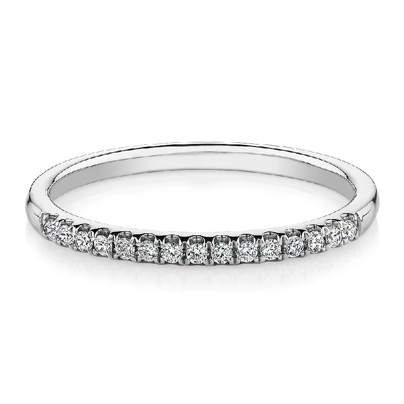 Elegant Engagement Rings-Wedding or eternity band in 14 carat white gold