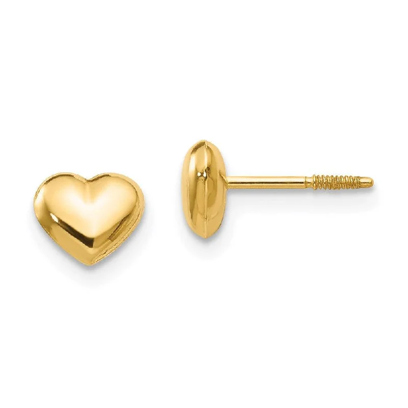 Heart Shaped Earrings-Madi K Kid's 14k  Sm. Puffed Heart Earrings