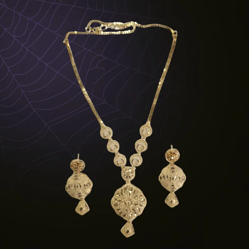 Geometric Necklaces for Women-Nakoda Jewels Brass Copper Gold Plated Necklace Set