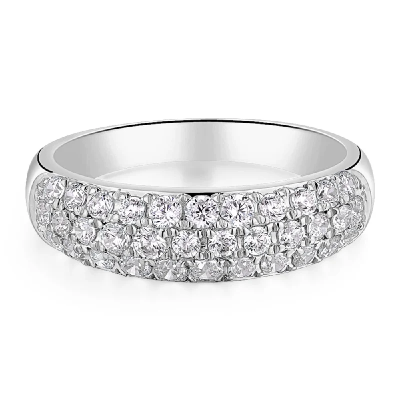 Diamond Wedding Rings-Dress ring with 0.52 carats* of diamond simulants in 10 carat white gold