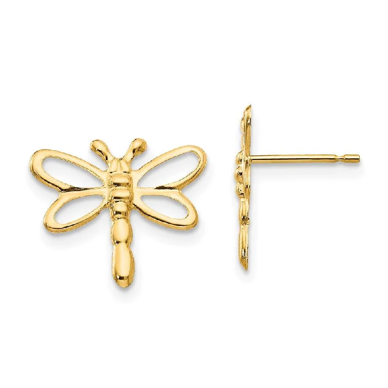 Customizable Earrings for Gifts-Madi K Kid's 14k  Dragonfly Post Earrings