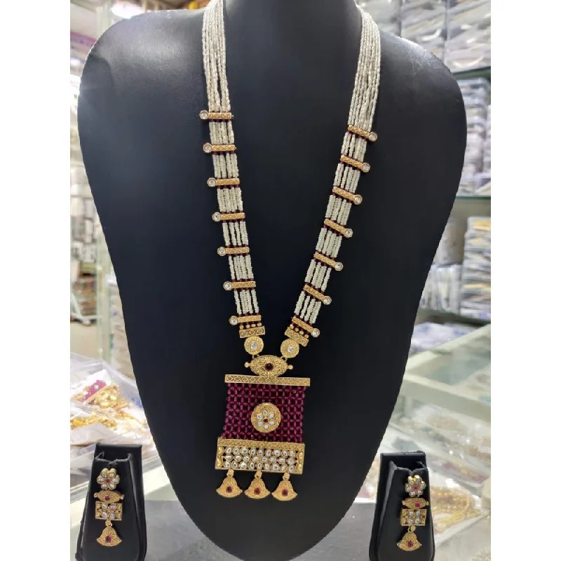 Bohemian Style Necklaces-Akruti Collection Gold Plated Long Necklace Set