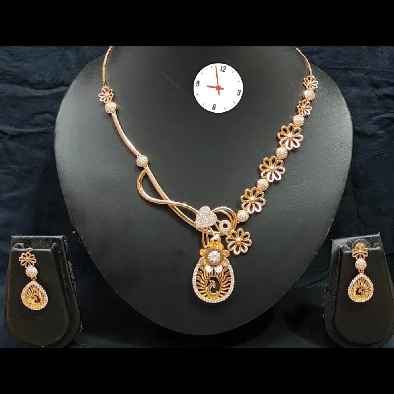 Stylish Charm Pendant Necklaces-Manisha Jewellery Austrian Stone Necklace Set