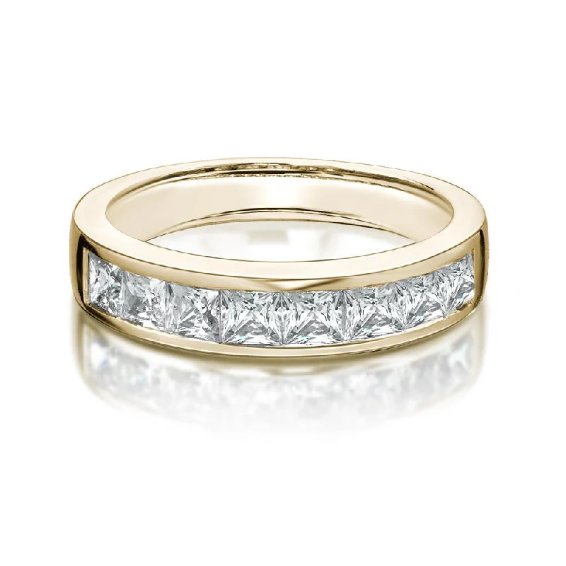 Vintage Promise Rings-Wedding or eternity band with 1.44 carats* of diamond simulants in 14 carat yellow gold