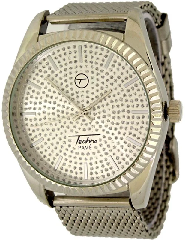 Affordable Men’s Watches with Calendar-Silver Presidential Watch with Mesh Band