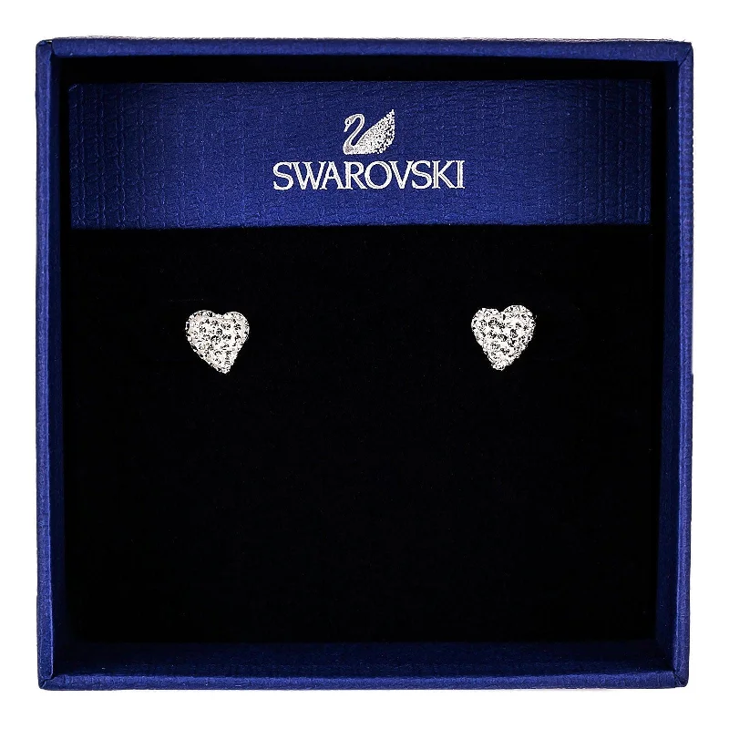 Elegant Diamond Drop Earrings-Swarovski Women's Alana Rhodium-Plated Clear Crystal Pierced Earrings, 3/8" Size | 1121080