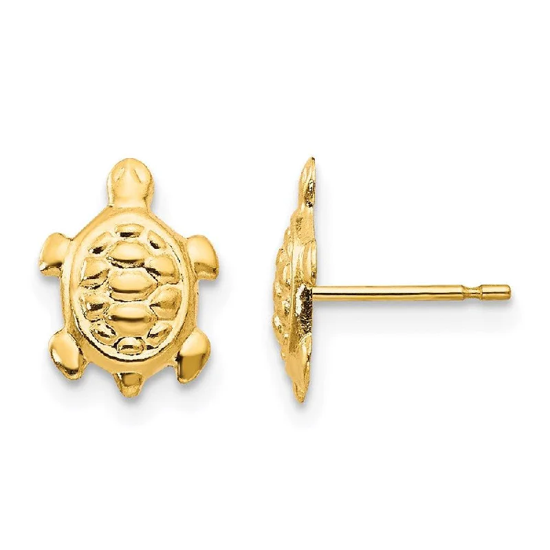 18k Gold Earrings-Madi K Kid's 14k  Turtle Post Earrings