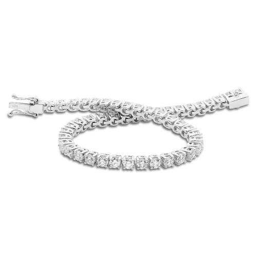 Natural Stone Bracelets-Lyra 18ct White Gold Finesse Claw Set Diamond Bracelet