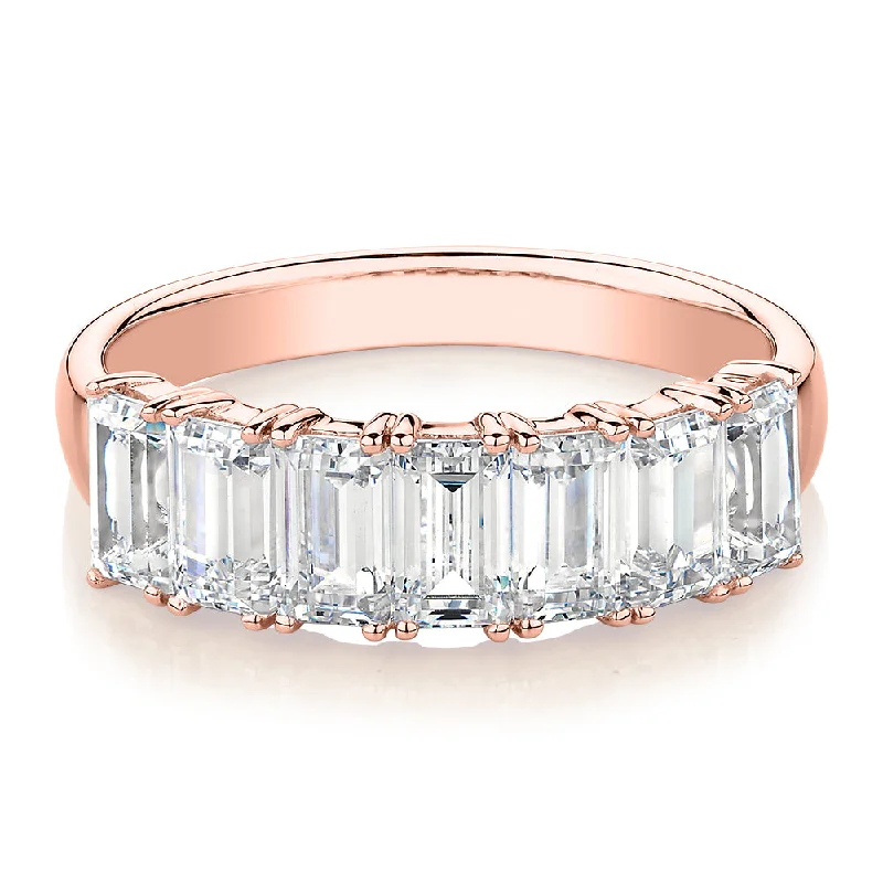 Stackable Engagement Rings-Dress ring with 2.1 carats* of diamond simulants in 10 carat rose gold