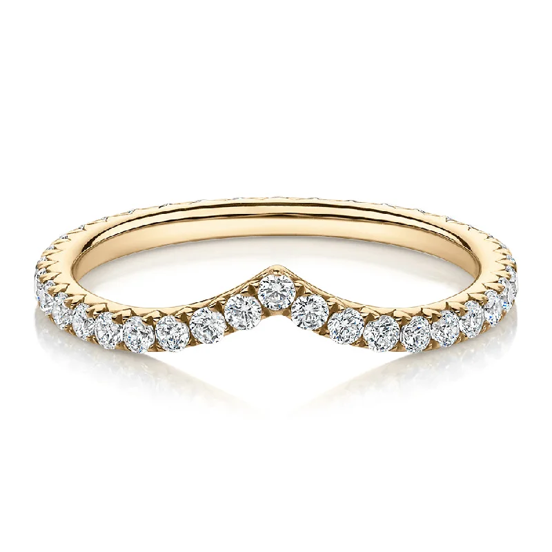 Vintage Art Deco Rings-All-rounder eternity band with 0.57 carats* of diamond simulants in 10 carat yellow gold