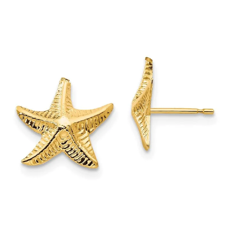 Black Crystal Earrings-Madi K Kid's 14k  Starfish Post Earrings