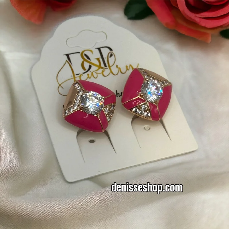 Simple Rose Gold Earrings-18K PINK EARRINGS E390