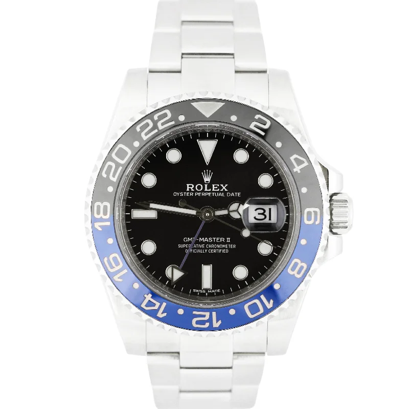 Men’s Watches with Date Feature-Rolex GMT-Master II Batman Blue Black Ceramic Stainless 40mm 116710BLNR Watch