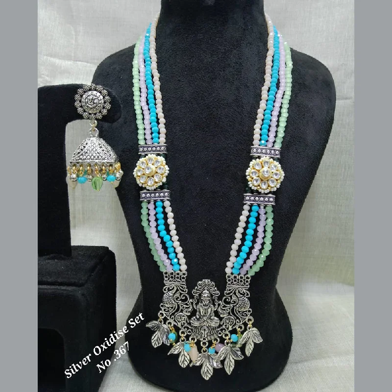 Stylish Layered Necklaces-Jyoti Arts Oxidised Plated Long Necklace Set