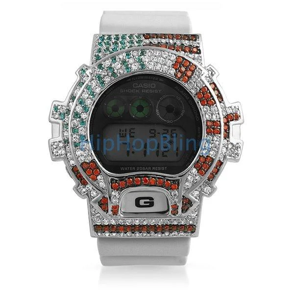 Fashionable Rose Gold Watches-USA Flag Patriotic Custom Bling G Shock Watch