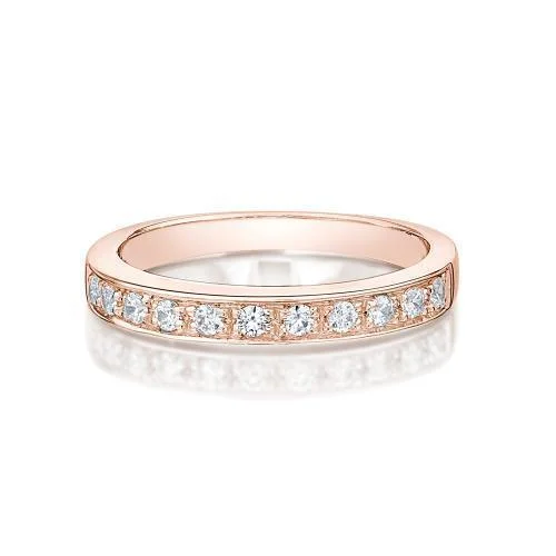 Custom Engagement Rings with Gemstones-Wedding or eternity band in 14 carat rose gold